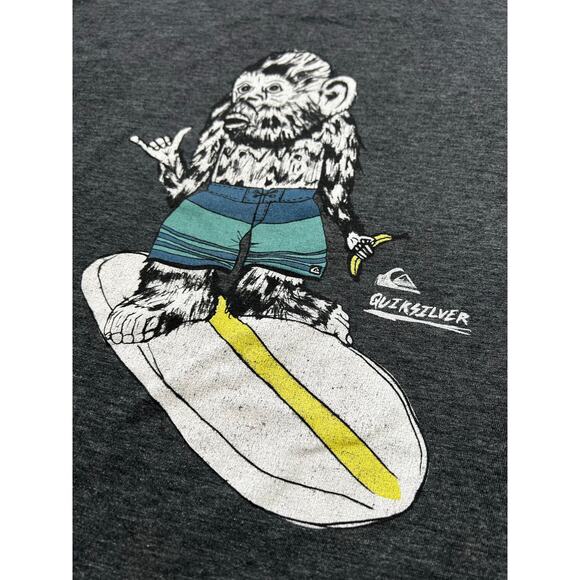 Vintage Y2K Quiksilver black T-shirt Monkey surf Print men size Large 2000’s - Picture 9 of 9